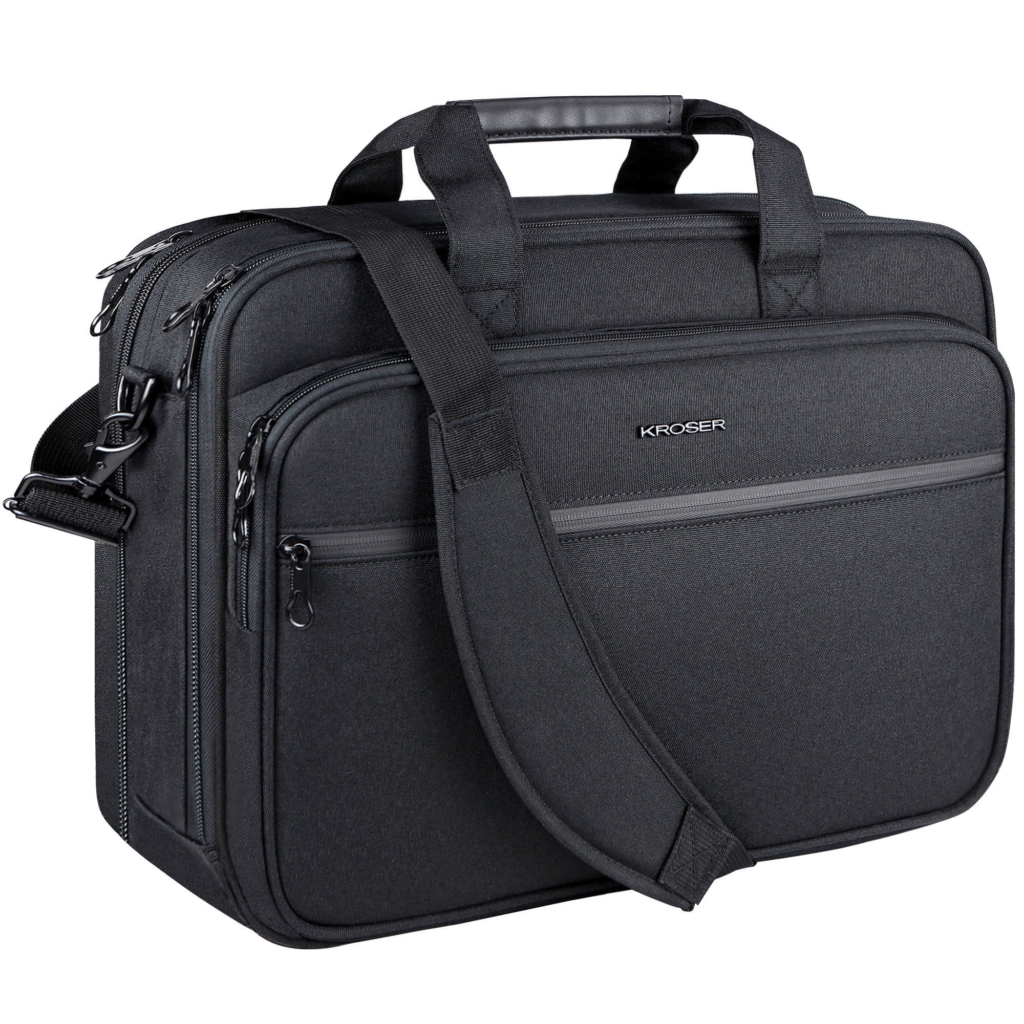 Black Laptop Bag 15.6 Inch Laptop Case for Men Women Computer Bag Briefcase Work Business Travel 