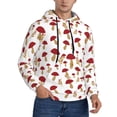 thumbnail image 2 of Honeii Red Mushroom Pattern Mens Hoodies Men's Loose Sleeve Sweatshirt,Pullover Hooded Sweatshirt for Men,Essentials Hoodie-X-Large, 2 of 7
