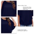 thumbnail image 4 of Camiseta de verano para mujer Ticfox de gasa de doble capa azul oscuro L, 4 of 5