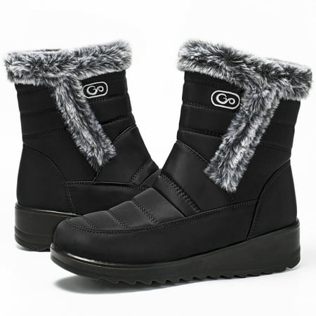 

Ablanczoom Women Snow Boots Winter Shoes Outdoor Ankle Boots for Women Booties with Warm Faux Fur