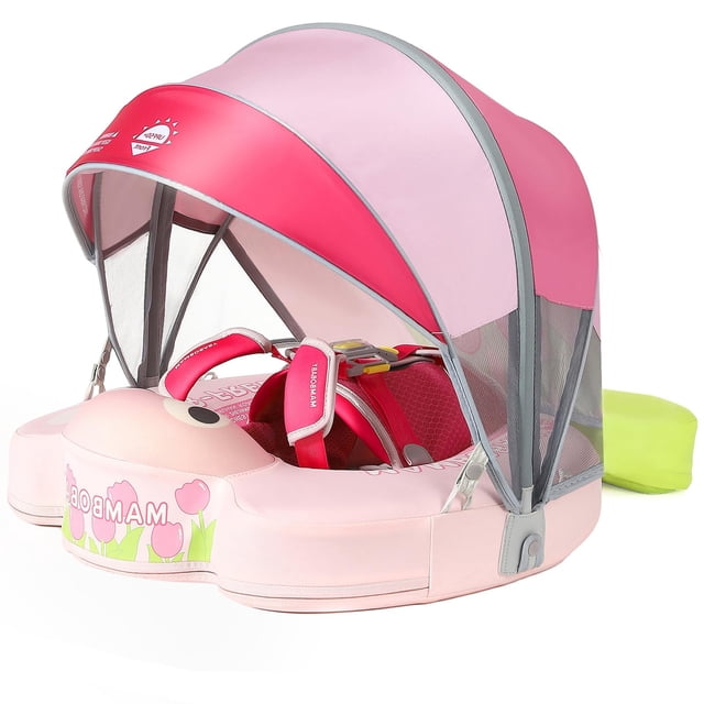 3 Swim Method Add Bed More Comfortable Mambobaby Float with Tail and Canopy Non-Inflatable Baby Swim Float Mambo Float Smart Swim Trainer Infant Swim Pool Float Swim Ring for