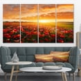 thumbnail image 1 of Beautiful Poppy Field at Sunset - Abstract Wall Art Canvas, 1 of 3