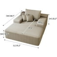 thumbnail image 2 of BISHE Oversized Upholstered Sofa Bed with 3 Pillows, 68" Corduroy Chaise Lounge Sleeper Couch, Fully Compressed Foam Loveseat for Apartment, Living Room, Bedroom, Camel, 2 of 8