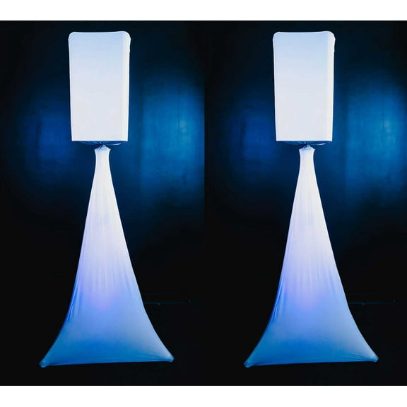 (2) Rockville White 15" PA DJ Speaker Covers Scrims Stands 4 Wedding Church Club