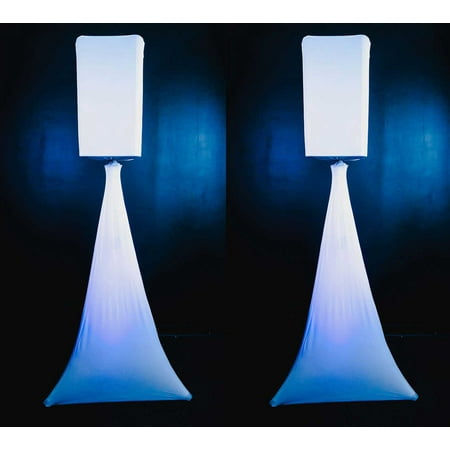 (2) Rockville White 15  PA DJ Speaker Covers+Scrims+Stands 4 Wedding Church Club price history on PriceWatchPro