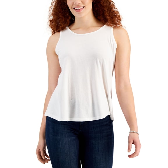 Style & Co Petite Cotton Sleeveless Tank Bright White PXL