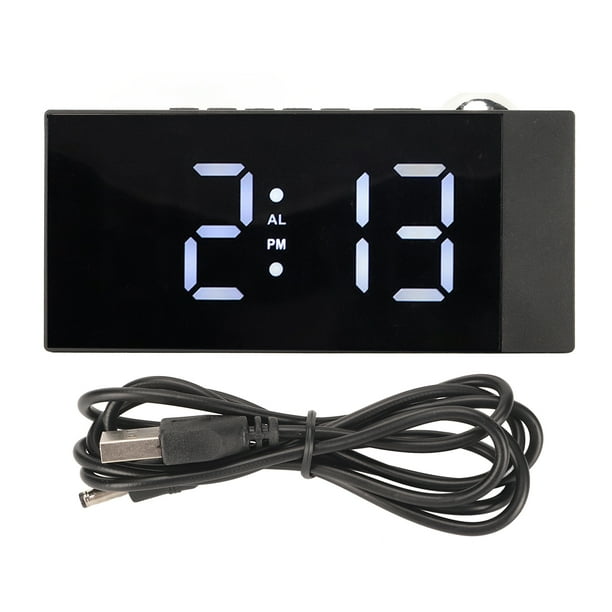 Projection Alarm Clock, 180 Degree Rotation Brightness Digital Alarm