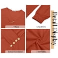 thumbnail image 6 of Fantaslook V Neck Blouses for Women Dressy Casual Tops Button Long Sleeve Shirts Trendy Fall Tops, 6 of 7