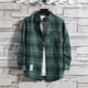 thumbnail image 2 of Camisa y blusa de manga larga a cuadros para hombre con bolsillo, diseño de marca, corte entallado, informal, barata, con botones, moda 2024 I Clothes, 2 of 5