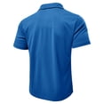 thumbnail image 5 of Yifymode Men's Classic Fit Short Sleeve Polo Shirt, Plaid Trim Collar Pocket Business Casual Top Blue L, 5 of 7