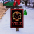 thumbnail image 2 of Yule Garden Flag Christmas Buffalo Plaid Check Pagan Winter Solstice Party Decoration Double Sized Outdoor Yard Sign, 2 of 6