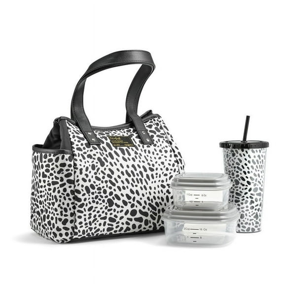 Westerly Lunch Bag Kit with 2 containers and Matching Tumbler - Luxe Cheetah