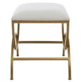 thumbnail image 4 of Uttermost Coastal Metal Accent Stool with Cushion in Brass/Off White, 4 of 5