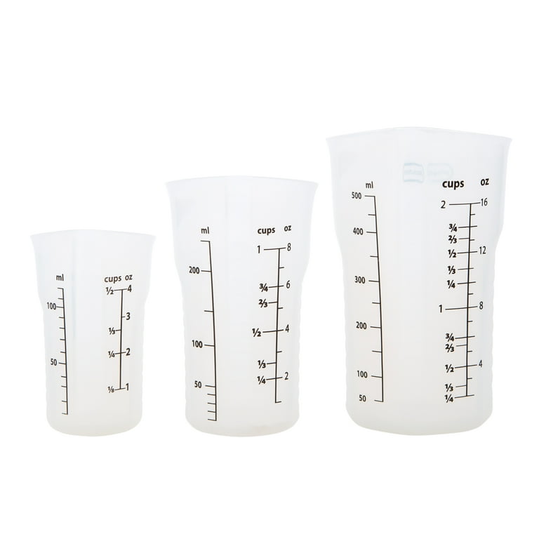  BESTonZON 3pcs Double Scale Measuring Cup 1 Cup Measuring Cup  Silicone Cup Waxing Cup Silicone Measuring Cup Cups Measuring Cup Organizer  Liquid White Silica Gel Baking Utensils: Home & Kitchen