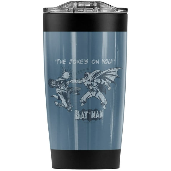 Batman The Joke'S On You Stainless Steel Tumbler 20 oz Coffee Travel Mug/Cup, Vacuum Insulated & Double Wall with Leakproof Sliding Lid | Great for Hot Drinks and Cold Beverages