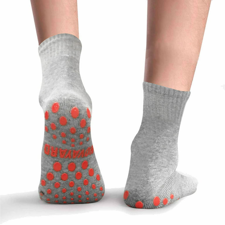 NOVAYARD 5 Pairs Non Slip Socks Non Skid Sticky Grip Socks Yoga Pilates  Hospital Socks Men Women(Black,Medium)