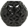 thumbnail image 6 of CosmoLiving by Cosmopolitan Aluminum Modern Bud Shape with Geometric Pattern Decorative Vase, 12"W x 11"H with Glossy Black Finish, 6 of 7