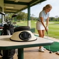 thumbnail image 4 of Beige Summer Straw Sun Hat With Solar Powered Fan Polyester Mesh Visor Cap For Outdoor Travel 22.0X4.7X3.9 In, 4 of 7