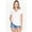 White, variant on Women's Elastic Basic Summer Lightweight Tee Shirt Cap Sleeve V Neck Top