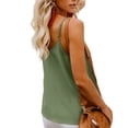 thumbnail image 5 of Summer Saving Clearance 2024! POTETI Plus Size Women Tops Army Green Tops Solid Buttons V-Neck Sexy Vest Sling Camisole Sleeveless T-Shirt, 5 of 7
