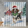 thumbnail image 2 of Hello Winter English Springer Spaniel Frosty Morning Welcome Snowy Christmas Shower Curtain Springers Dog Lover Gifts Waterproof Bathroom Bathtub Curtain - 02018, 2 of 5