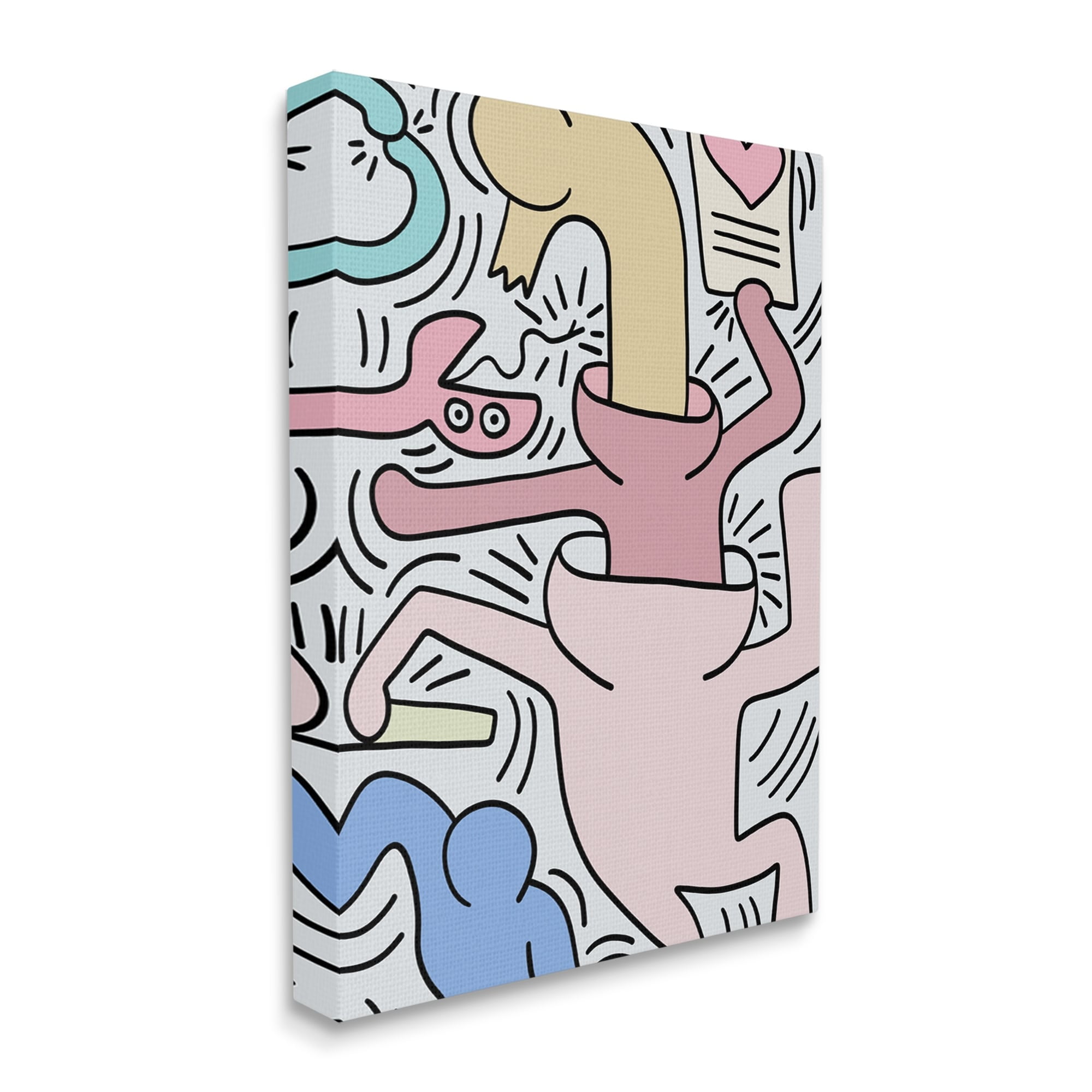 Stupell Industries Contemporary People Patterned Heart Lines Pop Style Canvas Wall Art, 24 x 30, Design by Ros Ruseva
