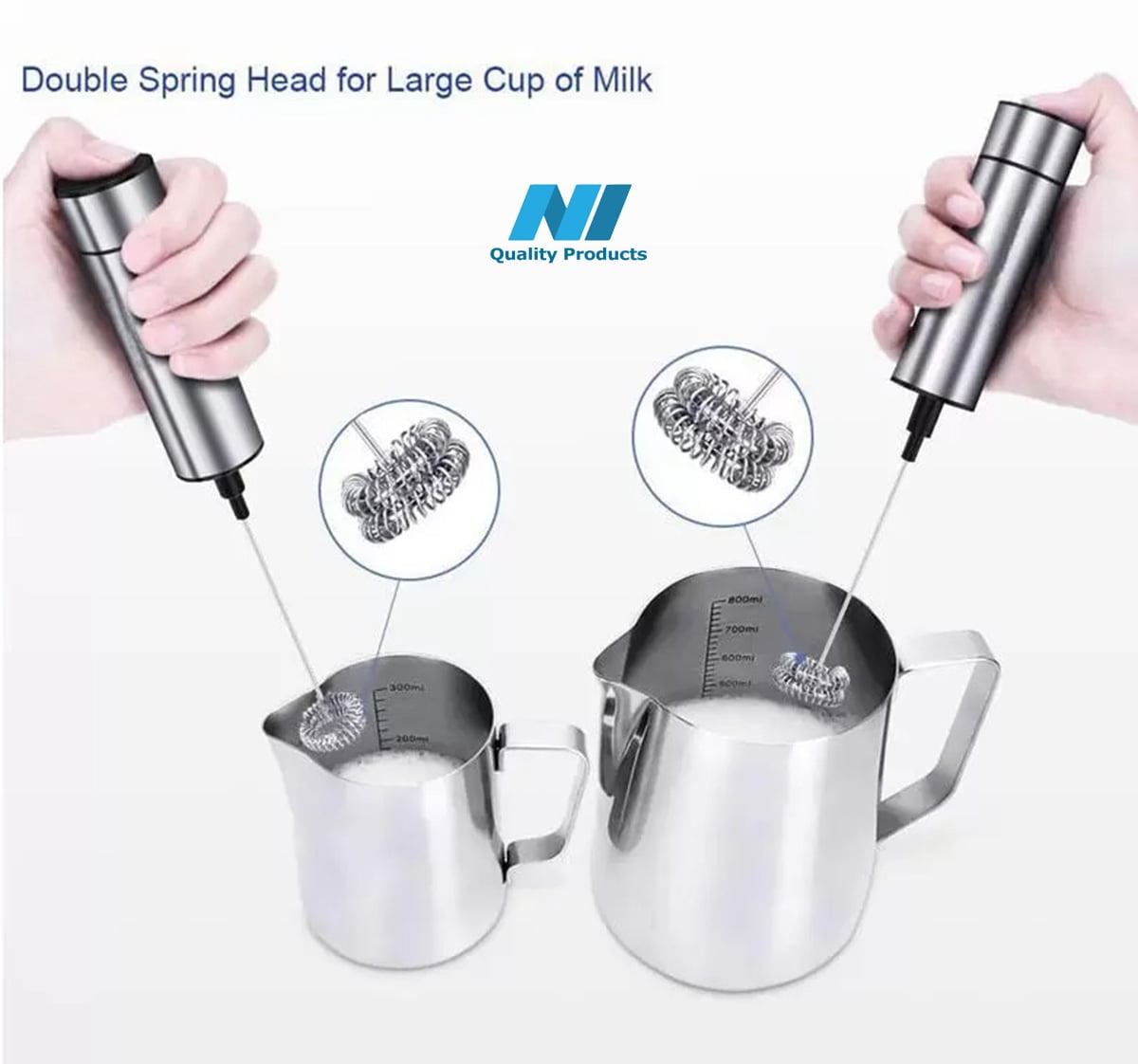 Portable Milk Frother & Grinder - 45W, 19000rpm, 40g Capacity