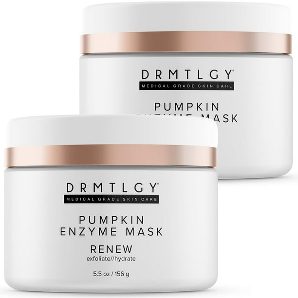 Mascarilla facial DRMTLGY con enzima de calabaza con perlas de jojoba, 160 ml, paquete de 2