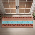thumbnail image 2 of Blue and Brown Geometric Pattern Door Rugs,Washable Non Slip Door Mats Indoor,Decorative Door Mats,Entry Mat Indoor for Entrance,Bedroom,Kitchen,Bathroom,16"x47", 2 of 6