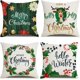 thumbnail image 1 of Fundas de almohada navideñas, fundas de almohada de lino de 18 x 18 pulgadas, decoraciones navideñas para sofá cama, sofá, decoración verde para el hogar, juego de 4, 1 of 4