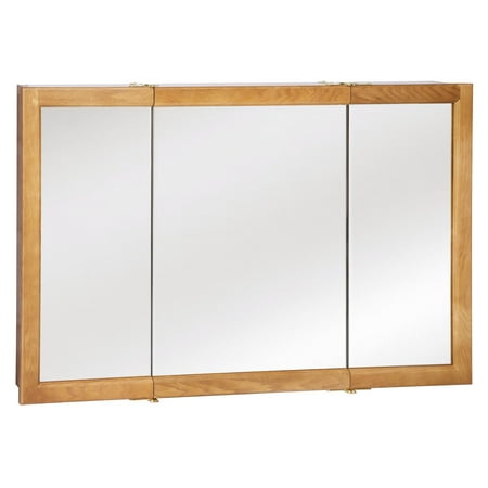 Design House 48" Wood Mirrored Wall Mount Bathroom Medicine Cabinet, Nutmeg Oak