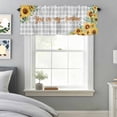thumbnail image 4 of You Are My Sunshine Words on Gray Plaid Valances for Windows,Kitchen Valance Rod Pocket Short Curtain, Farm Sunflowers Valance Curtain Window Valances for Bedroom Bathroom Living Room 60x18in, 4 of 9