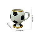thumbnail image 3 of Taza de café con diseño de balón de fútbol, de acero inoxidable | Vaso original con forma de balón de fútbol para bebidas frías y calientes, 3 of 7