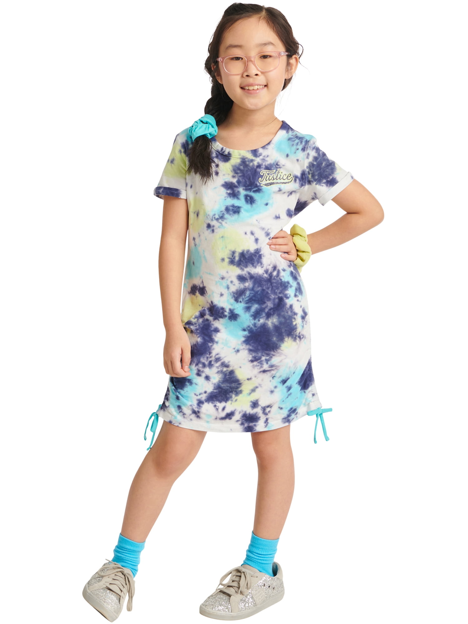 Justice Girls Side Ruched T Shirt Dress Sizes Xs Xlp Walmart Com