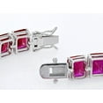 thumbnail image 3 of Ruby emerald cut tennis bracelet Ruby birthstone bracelet everyday gemstone jewellery best friend Gift for her,silver bracelet, 3 of 3