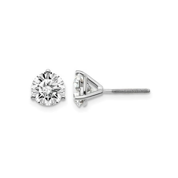2.00 Carat (Ctw SI1-SI2, G-H-I) Lab-Grown Diamond Solitaire Stud Earrings in 14K White Gold with Screwbacks for Women