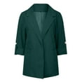 thumbnail image 4 of YDFCWXW Women Suit Jackets Fashion Solid Casual Pocket Long Sleeve Notch Lapel Business Work Office Blazer Coat Blouse Top Green, XL, 4 of 5