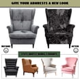 thumbnail image 5 of Bulopur Spider Web Wingback Chair Covers 2Pcs, Stretch Elastic Halloween Slipcovers with Bow Design, 5 of 7