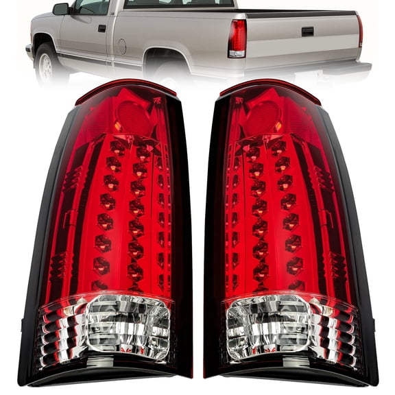 Pair LED Tail Lights For 1988-1998 Chevy Silverado Suburban Tahoe Blazer Yukon