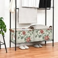 thumbnail image 3 of Yayeee Foldable Storage Basket for Shelves with Handles Waterproof Cloth Bins, Red Floral Pattern, 3 of 7