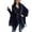 A-Dark Blue369, variant on Women's Trimmed Shawl Wrap Oversized Solid Color Fringed Hem Cape Warm Elegant Evening Outerwear Poncho