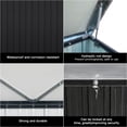 thumbnail image 3 of Outdoor Modern Metal Shed, Sturdiness Medium Waterproof Galvanized Steel Pad-lockable Storage Shed Utility Tool Box, Black, 3 of 6