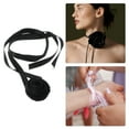thumbnail image 3 of Unique Bargains 1Pc Choker Necklace Delicate Satin Rose Tie Wrap Around Wrist Bracelet Black, 3 of 6