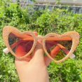 thumbnail image 2 of Cute Women Heart Sunglasses Fashion Shiny Bling Diamond Sunglasses Polygonal Pink Rhinestone Sunglasses UV Protection, 2 of 9