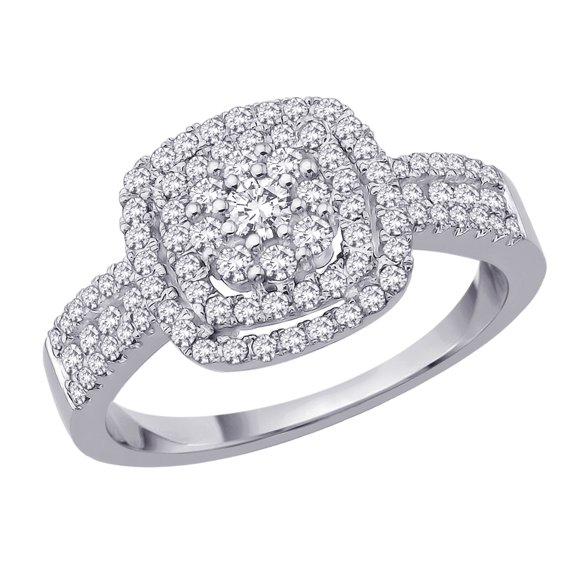 10K White Gold, Diamond Fashion Ring (5/8 cttw)