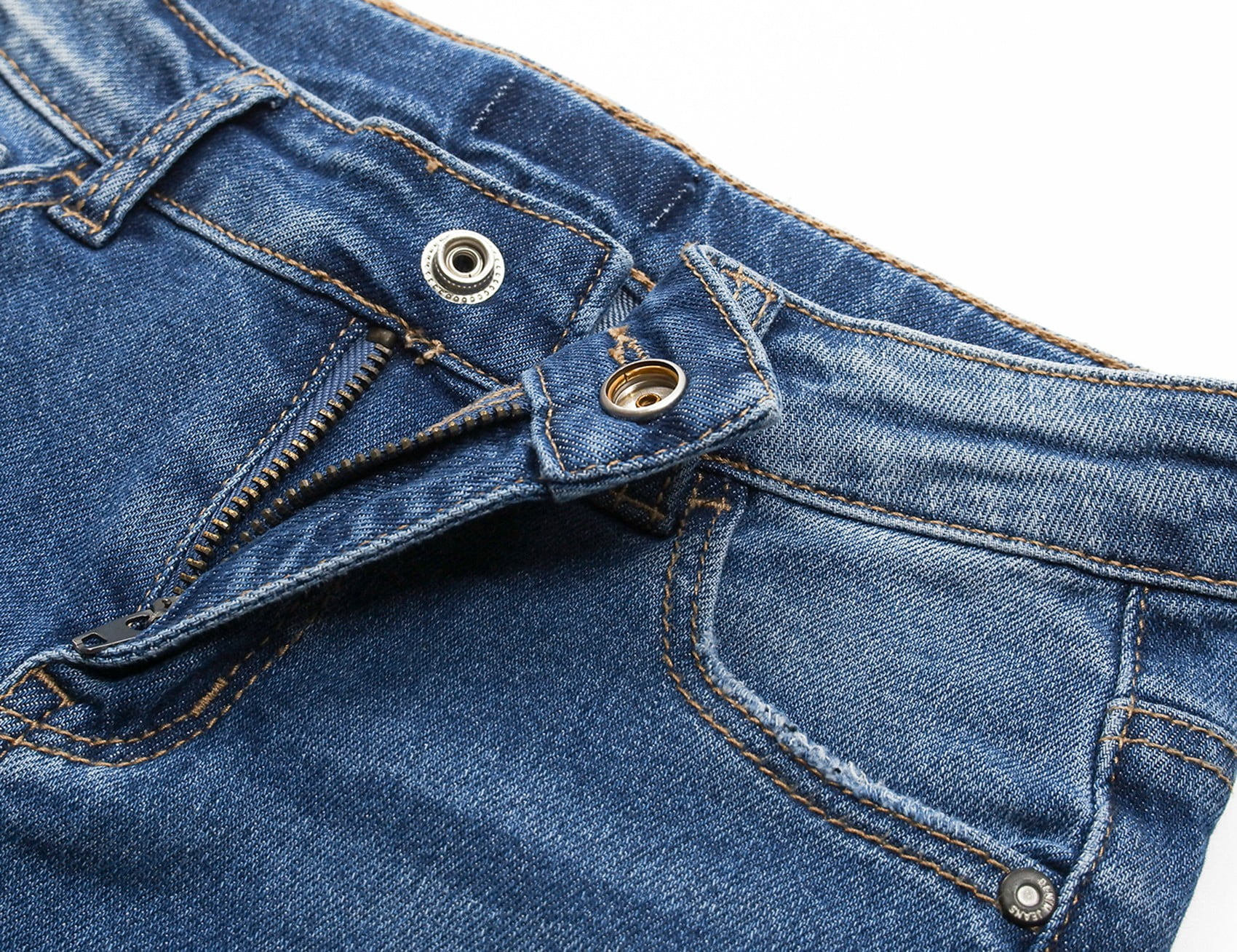 Jeans Per Bambini Con Strappi A Forma Di Uccello - Vita Elastica - Blu Denim - Foto 6