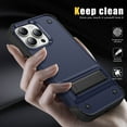 thumbnail image 3 of DeCase Military-Grade for iPhone 15 Pro Max Case - Heavy-Duty Drop Protection, Slim Hard Back Cover with Invisible Kickstand Rugged Shockproof Cover Case, Navy Blue, 3 of 7