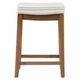 thumbnail image 2 of Linon Cessford 26" Backless Indoor Counter Stool, Rich Brown with Natural Striped Linen Fabric, Includes 1 Stool, 2 of 11