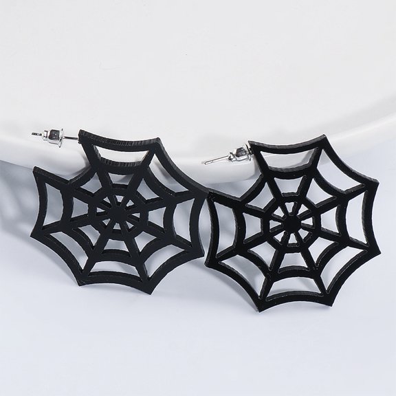 Costeam Halloween Coffin Mirror Hook Earrings Acrylic Bat Spider Web Horror Casket Dangle Drop Earring Punk Jewelry for Women Creatives Spidering Web Funny Earrings Halloween Earrings