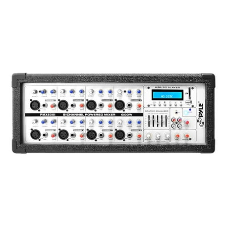 PylePro PMX830I - Mixer amplifier with DSP FX - powered - 8-channel - 600 Watt
